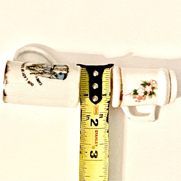 ESTATE VTG 2pc FLORAL LADY CONSOLATION PAIN RELIEF BEER MUG SHOT GLASS SOUVENIR - Picture 5 of 9